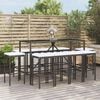 vidaXL 11 Piece Garden Bar Set with Cushions Black Poly Rattan