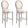 vidaXL Bar Stools 2 pcs White Linen