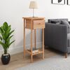 vidaXL Side Table with Drawer 25x25x60cm Solid Wood Walnut