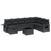 vidaXL 9 Piece Garden Sofa Set with Cushions Black Poly Rattan