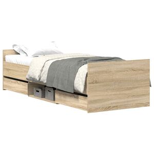vidaXL Bed Frame without Mattress Sonoma Oak 90x190 cm Single