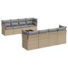 vidaXL 9 Piece Garden Sofa Set with Cushions Beige Poly Rattan