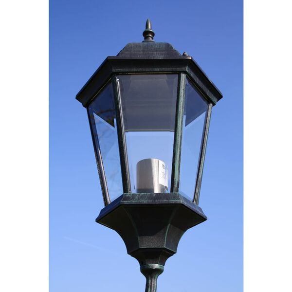 vidaXL Garden Light Post 2-arms 230 cm Dark Green/Black Aluminium