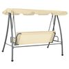 vidaXL Outdoor Swing Bench with Canopy Sand White