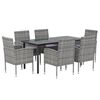vidaXL 7 Piece Garden Dining Set with Cushions Anthracite Poly Rattan