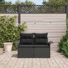 vidaXL Garden Sofa with Cushion Black 141 x 62 x 69cm Poly Rattan