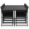vidaXL 9 Piece Outdoor Dining Set with Cushions Poly Rattan Black
