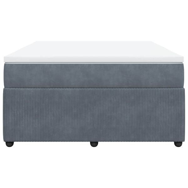vidaXL Box Spring Bed with Mattress Dark Grey Double Velvet