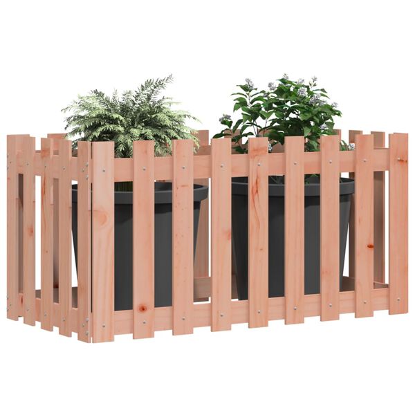 vidaXL Garden Raised Bed with Fence Design 100x50x50 cm Solid Wood Douglas