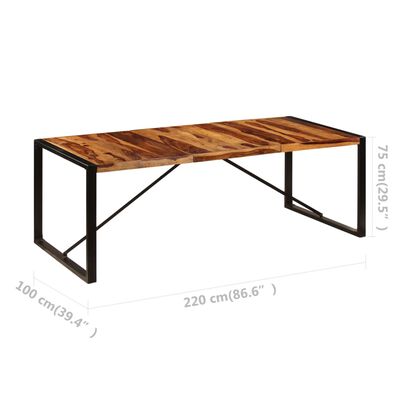 vidaXL Dining Table 220x100x75 cm Solid Sheesham Wood