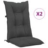 vidaXL Garden Highback Chair Cushions 2 pcs Anthracite 120x50x7 cm Fabric