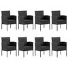 vidaXL 9 Piece Garden Dining Set Black Poly Rattan and Steel