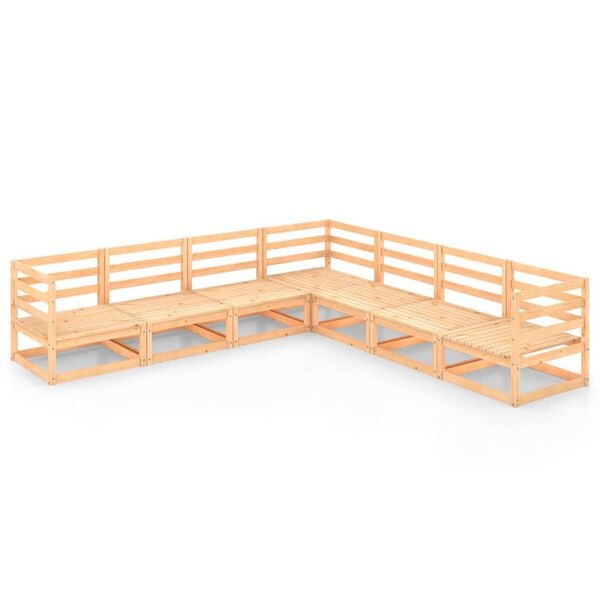 vidaXL 7 Piece Garden Lounge Set Solid Pinewood
