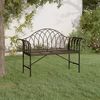 vidaXL 2-Seater Garden Bench 128 cm Black Steel