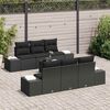 vidaXL Garden Sofa Set with Cushion 8 pcs Black Poly Rattan