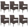 vidaXL 7 Piece Garden Dining Set Brown