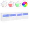 vidaXL TV Wall Cabinets with LED Lights 2 pcs White 80x30x40 cm