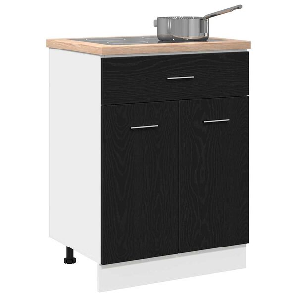 vidaXL Hanging Cabinet Black Oak 60 x 46 x 81.5 cm Engineered Wood