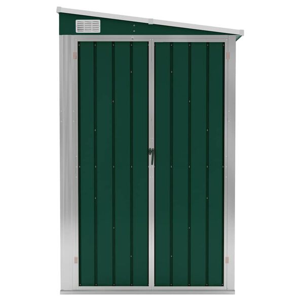 vidaXL Wall-mounted Garden Shed Green 118x382x178 cm Galvanised Steel