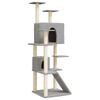 vidaXL Cat Tree with Sisal Scratching Posts Light Grey 153 cm
