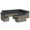 vidaXL 13 Piece Garden Sofa Set with Cushions Grey Poly Rattan