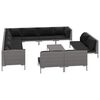 vidaXL 13 Piece Garden Lounge Set with Cushions Poly Rattan Dark Grey