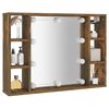 vidaXL Mirror Cabinet with LED Smoked Oak 76x15x55 cm
