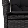 vidaXL 7 Piece Garden Dining Set with Cushions Black Poly Rattan