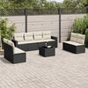 vidaXL 9 Piece Garden Sofa Set with Cushions Black Poly Rattan