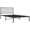 vidaXL Metal Bed Frame without Mattress with Headboard Black 107x203cm