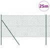 vidaXL Fence Post Green 1 x 25 m (60 x 60 mm mesh) Steel