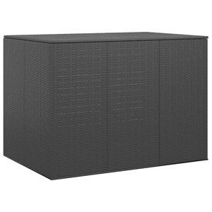 vidaXL Garden Cushion Box PE Rattan 145x100x103 cm Black