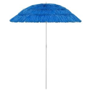 vidaXL Hawaii Beach Parasol | Blue | Polyester | Medium | Height-Adjustable