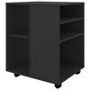 vidaXL Rolling Cabinet Black 60x53x72 cm Engineered Wood