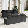 vidaXL Garden Sofa Set with Storage 9 pcs Black Poly Rattan