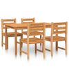 vidaXL 5 Piece Garden Dining Set Solid Wood Teak