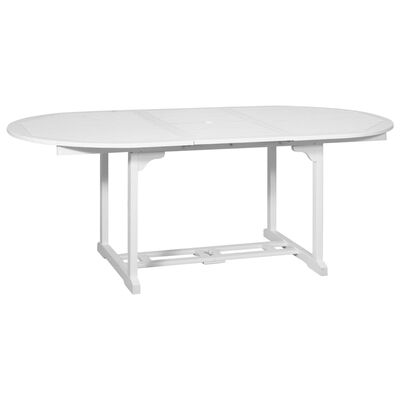 vidaXL Garden Table White 200x100x74 cm Solid Acacia Wood