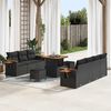 vidaXL Garden Sofa Set with Cushion 13 pcs Black Poly Rattan