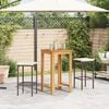 vidaXL 3 Piece Garden Bar Set Brown Solid Wood Acacia and Poly Rattan