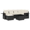vidaXL 7 Piece Garden Sofa Set with Cushions Black Poly Rattan