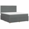 vidaXL Box Spring Bed with Mattress Dark Grey Double Fabric