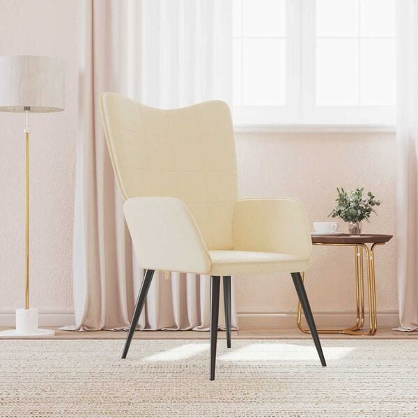vidaXL Relaxing Chair Cream Fabric