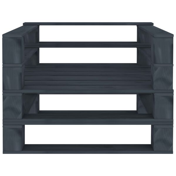 vidaXL 5 Piece Garden Pallet Lounge Set Wood Grey