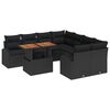 vidaXL Garden Sofa Set 9 pcs Black Poly rattan