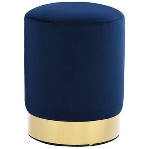 vidaXL Stool | Blue and Gold | Plywood, Velvet, Metal | Compact | Lightweight