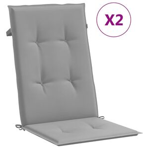 vidaXL Garden Highback Chair Cushions 2 pcs Grey 120x50x3 cm Fabric