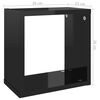 vidaXL Wall Cube Shelves 2 pcs High Gloss Black 26x15x26 cm