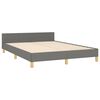 vidaXL Bed Frame without Mattress Dark Grey 137x187 cm Double Fabric