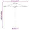 vidaXL Garden Parasol Cream White &Oslash; 217 x 230 cm Bamboo