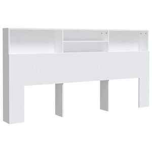 vidaXL Headboard Cabinet White 200x19x103,5 cm